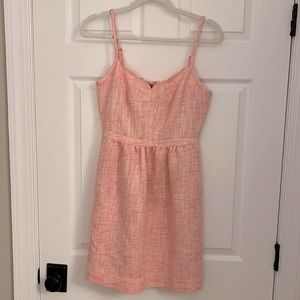 J. Crew Factory Pink Tweed Spaghetti-Strap Dress